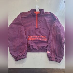 adidas  Alexander Wang Purple Jacket with Bright Pink Lining Wind Breaker